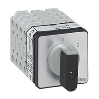 PR17 16 A Change-Over Panel Mount Grey/Black Cam Switch with Off, 4 Poles, and 8 Contacts (SC04GQ1)