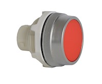 30 mm Red Flush Momentary Chrome Bezel Pushbutton