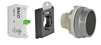 30 mm Black Flush Momentary Chrome Bezel Pushbutton with 1 Normally Open (NO) and 3 Position Clip