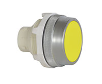30 mm Yellow Flush Momentary Chrome Bezel Pushbutton