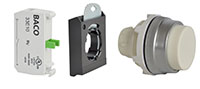30 mm White Projected Momentary Chrome Bezel Pushbutton with 1 Normally Open (NO) and 3 Position Clip