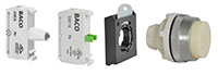 30 mm White Projected Momentary Illuminated Chrome Bezel Pushbutton with 1 Normally Open (NO), 230 V Light Emitting Diode (LED), and 3 Position Clip