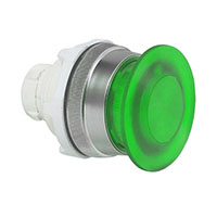 30 mm Green 40 mm Mushroom Momentary Illuminated Chrome Bezel Pushbutton