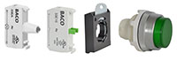 30 mm Green Projected Maintained Illuminated Chrome Bezel Pushbutton with 1 Normally Open (NO), 130 V Light Emitting Diode (LED), and 3 Position Clip