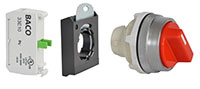 30 mm Red 2 Position Maintained Chrome Bezel Selector Switch with 1 Normally Open (NO) and 3 Position Clip