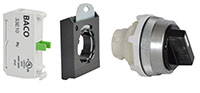 30 mm Black 2 Position Maintained Chrome Bezel Selector Switch with 1 Normally Open (NO) and 3 Position Clip