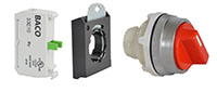 30 mm Red 2 Position Momentary Chrome Bezel Selector Switch with 1 Normally Open (NO) and 3 Position Clip