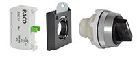 30 mm Black 2 Position Momentary Chrome Bezel Selector Switch with 1 Normally Open (NO) and 3 Position Clip