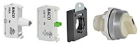 30 mm White 2 Position Maintained Illuminated Chrome Bezel Selector Switch with 1 Normally Open (NO), 230 V Light Emitting Diode (LED), and 3 Position Clip