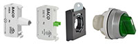 30 mm Green 2 Position Momentary Illuminated Chrome Bezel Selector Switch with 1 Normally Open (NO), 24 V Light Emitting Diode (LED), and 3 Position Clip
