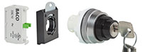 30 mm 2 Position Maintained Chrome Bezel Key Switch with 1 Normally Open (NO) and 3 Position Clip