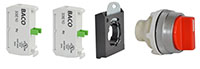 30 mm Red 3 Position Momentary/Maintained Chrome Bezel Selector Switch with 2 Normally Open (NO) and 3 Position Clip