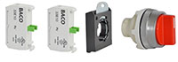 30 mm Red 3 Position Momentary/Maintained Chrome Bezel Selector Switch with 2 Normally Open (NO) and 3 Position Clip