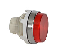 30 mm Red Head Ribbed Lens Chrome Bezel Pilot Light