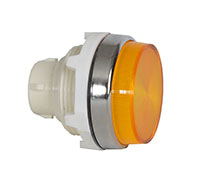 30 mm Yellow Head Ribbed Lens Chrome Bezel Pilot Light