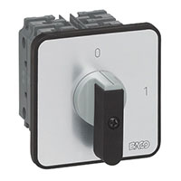 PR26 25 A On/Off Panel Mount Grey/Black Cam Switch with 2 Poles and 2 Contacts (ZB02AQ7)