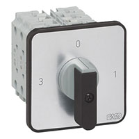 PR26 25 A Three-Way Panel Mount Grey/Black Cam Switch with Off, 3 Poles, and 9 Contacts (ZD03AQ7)