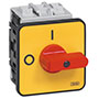 50 A Current, 3 Poles, Panel Mount Disconnect Switch with Yellow, Red Non-Padlockable Handle (0172202)