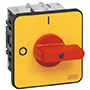 80 A Current, 3 Poles, Panel Mount Disconnect Switch with Yellow, Red Non-Padlockable Handle (0172402)