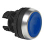 22 mm Blue Flush Momentary Chrome Bezel Pushbutton