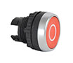22 mm Red Flush Momentary Chrome Bezel Pushbutton with Stop Symbol