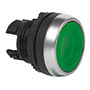 22 mm Green Flush Maintained Illuminated Chrome Bezel Pushbutton