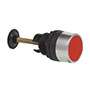 22 mm Red Flush Chrome Bezel Momentary Mechanical Actuator