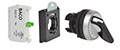 22 mm Black 2 Position Momentary Lever Chrome Bezel Selector Switch with 1 Normally Open (NO) and 3 Position Clip