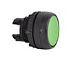 22 mm Green Flush Momentary Black Bezel Pushbutton