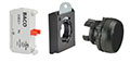 22 mm Black Flush Momentary Black Bezel Pushbutton with 1 Normally Closed (NC) and 3 Position Clip