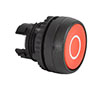 22 mm Red Flush Momentary Black Bezel Pushbutton with Stop Symbol