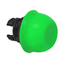 22 mm Green Flush Momentary Black Bezel Pushbutton with Green Domed Shroud