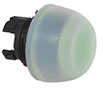 22 mm Green Flush Momentary Black Bezel Pushbutton with Clear Domed Shroud