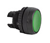 22 mm Green Flush Momentary Illuminated Black Bezel Pushbutton