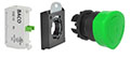 22 mm Green 40 mm Mushroom Black Bezel Push-Turn Button with 1 Normally Open (NO) and 3 Position Clip