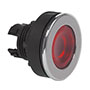 22 and 30 mm Red Illuminated Super Flush Momentary Chrome Brass Bezel Pushbutton