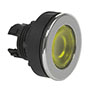 22 and 30 mm Yellow Illuminated Super Flush Momentary Chrome Brass Bezel Pushbutton