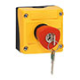 22 mm Red 40 mm Key Mushroom Maintained Control Station with 2 Normally Closed (NC) and Emergency Stop