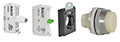 30 mm White Projected Momentary Illuminated Chrome Bezel Pushbutton with 1 Normally Open (NO), 130 V Light Emitting Diode (LED), and 3 Position Clip