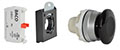 30 mm Black 40 mm Mushroom Push-Pull Chrome Bezel Button with 1 Normally Closed (NC) and 3 Position Clip