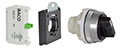 30 mm Black 2 Position Momentary Chrome Bezel Selector Switch with 1 Normally Open (NO) and 3 Position Clip