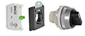 30 mm Black 2 Position Momentary Chrome Bezel Selector Switch with 1 Normally Open (NO) and 3 Position Clip