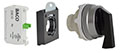 30 mm Black 2 Position Momentary Lever Chrome Bezel Selector Switch with 1 Normally Open (NO) and 3 Position Clip